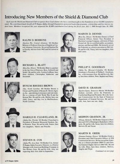 Introducing New Members Of The Shield & Diamond Club